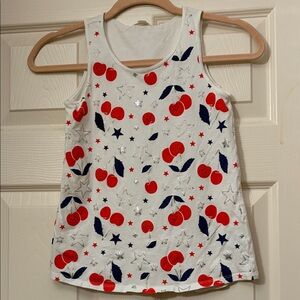 J. Crew Kids Tank Top with Red and Blue Cherry Print